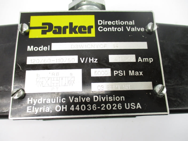 PARKER D3W1CNYCF14 110/120V 40-42A 5000PSI NSNP