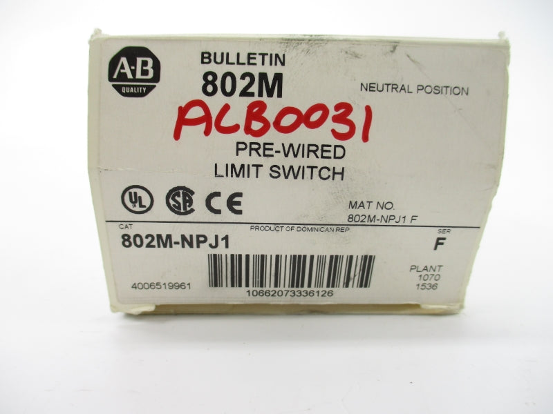 ALLEN BRADLEY 802M-NPJ1 SER. F 120-300VAC 30A (WH) NSMP