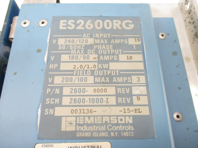EMERSON 2600-8000 ES2600RG 240/120VAC 19A UNMP