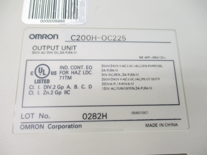 OMRON C200H-OC225 250VAC 2A NSNP