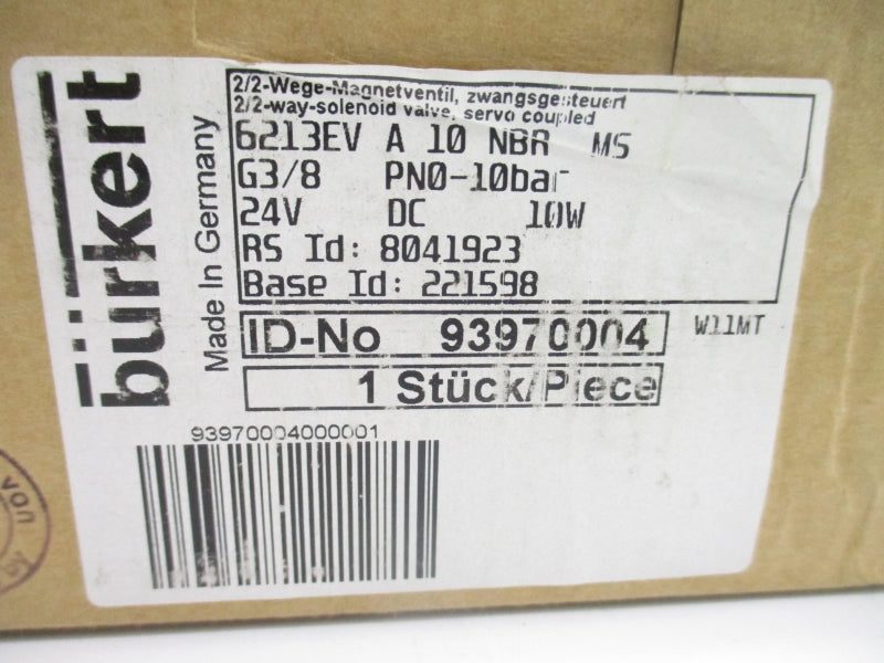 BURKERT 6213EVA10NBRMS 93970004 24VDC NSMP