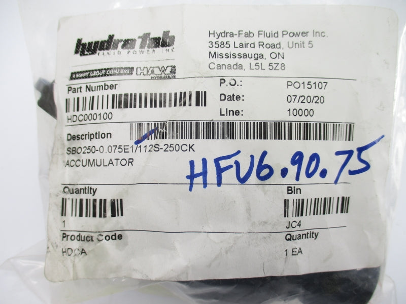HYDRA FAB SBO250-0.075E1/112S-250CK HDC000100 NSMP
