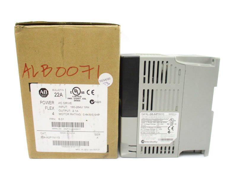 ALLEN BRADLEY 22A-A2P1N113 SER. A F/W 6.01 180-264V 5.3A NSMP