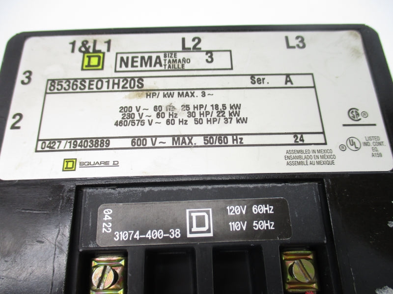 SQUARE D 8536SEO1H20S SER. A 110/120V UNMP