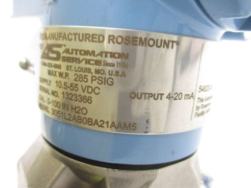 ROSEMOUNT 3051L2AB0BA21AAM5 10.5-55VDC 285PSI UNMP
