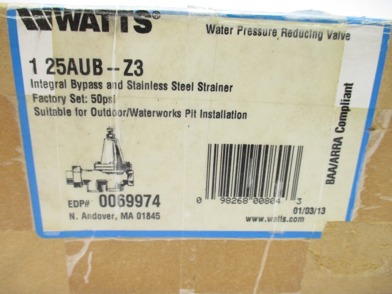 WATTS 25AUB-Z3 25-75PSI 1" 160'F NSMP