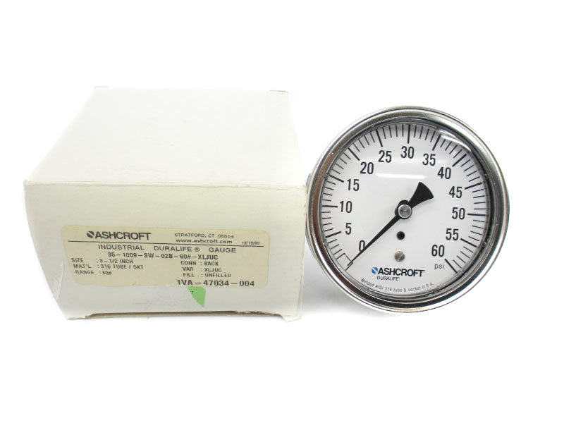 ASHCROFT 35-1009-SW-02B-60#-XLJUC 0-60PSI 3-1/2" NSMP