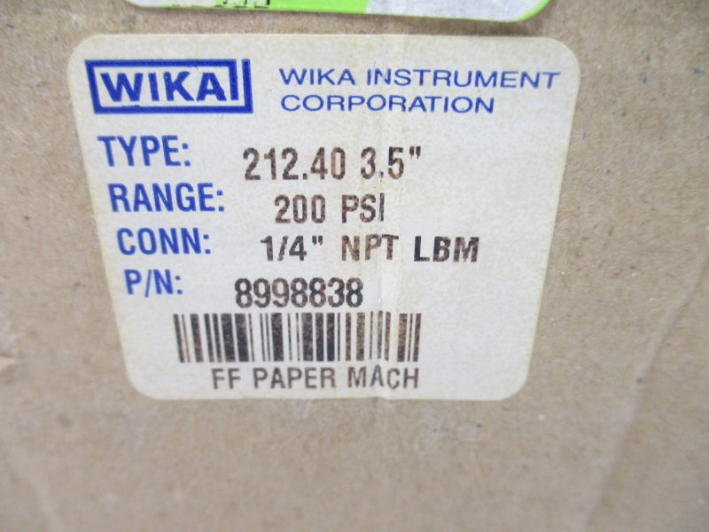 WIKA 8998838 212.40 0-200PSI 3.5" NSMP