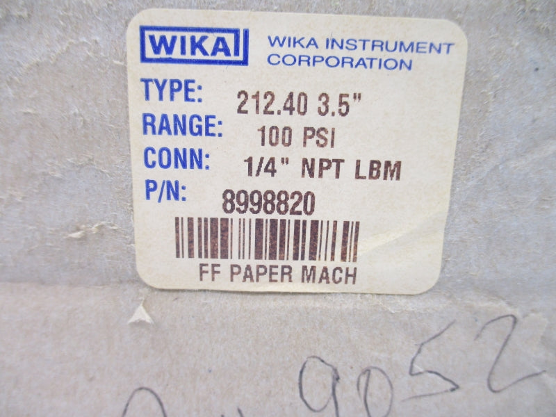 WIKA 8998820 212.40 0-100PSI 3.5" NSMP