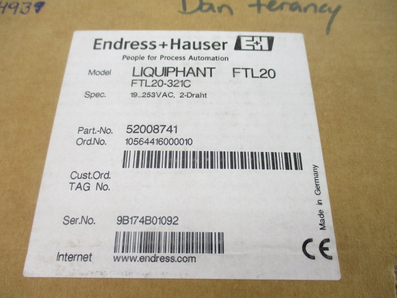 ENDRESS+HAUSER FTL20-321C 19-253VAC NSMP