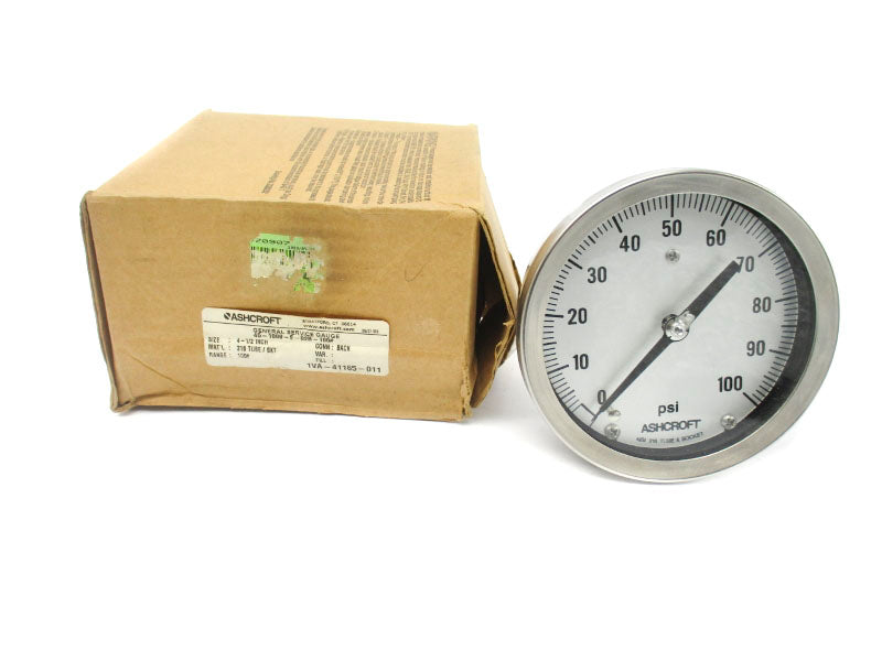 ASHCROFT 45-1009-S-02B-100# 0-100PSI 4-1/2" NSMP