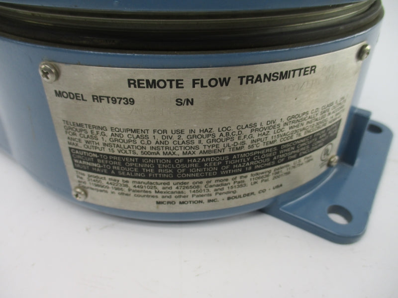 MICRO MOTION RFT9739E1SU 100/115VAC NSNP