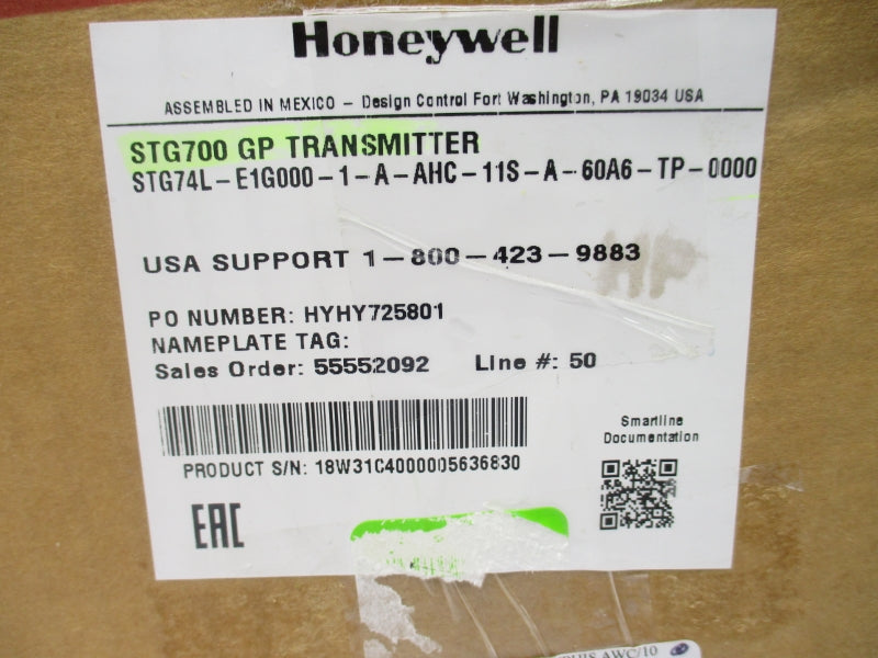 HONEYWELL STG74L-E1G000-1-A-AHC-11S-A-60A6-TP-0000 11-42VDC 14.7-500PSI NSMP