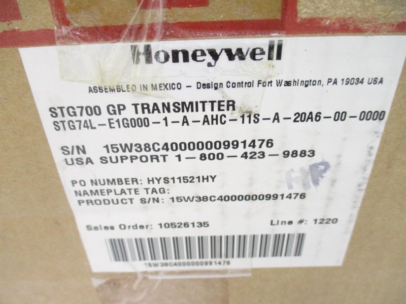 HONEYWELL STG74L-E1G000-1-A-AHC-11S-A-20A6-00-0000 11-42VDC -14.7-500PSI NSMP