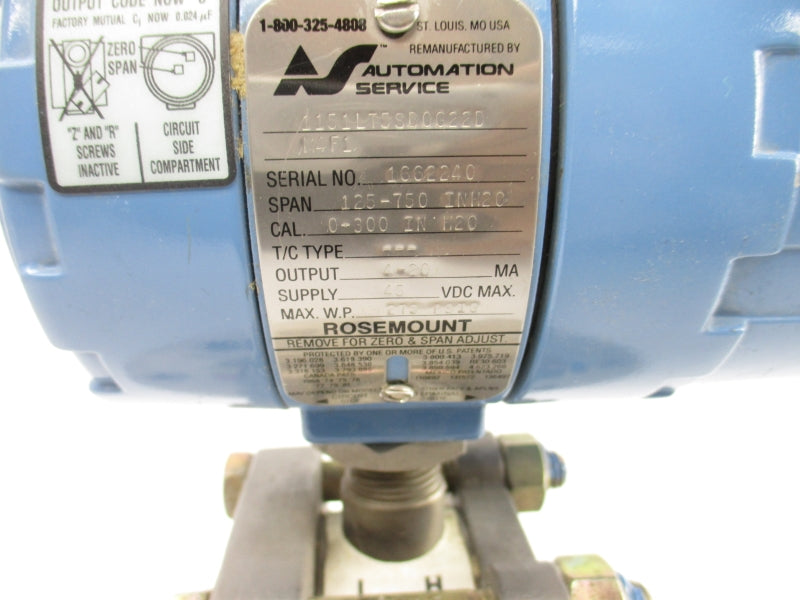 ROSEMOUNT 1151LT5SB0G22DM4F1 45VDC UNMP