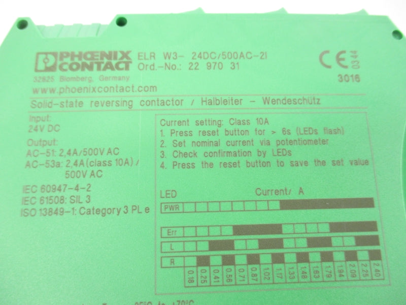 PHEONIX CONTACT ELRW3-24DC/500AC-2I 2297031 500VAC 0.18-2.4A NSNP