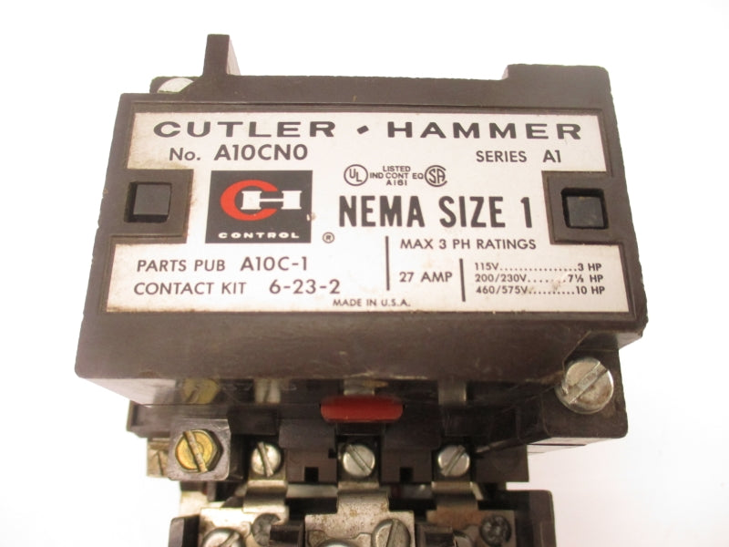 CUTLER HAMMER A10CN0 SER. A1 110/120V 27A UNMP