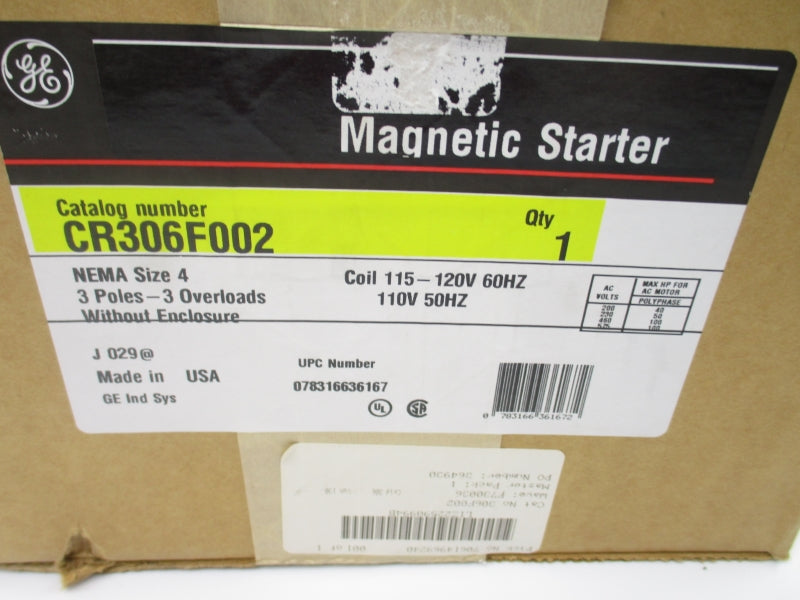 GENERAL ELECTRIC CR306F002 110/115-120V NSFS