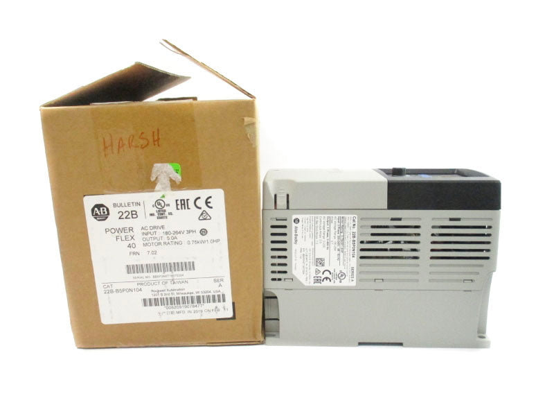 ALLEN BRADLEY 22B-B5P0N104 SER. A F/W 7.02 180-264V 5.7A (BR/WH) NSMP