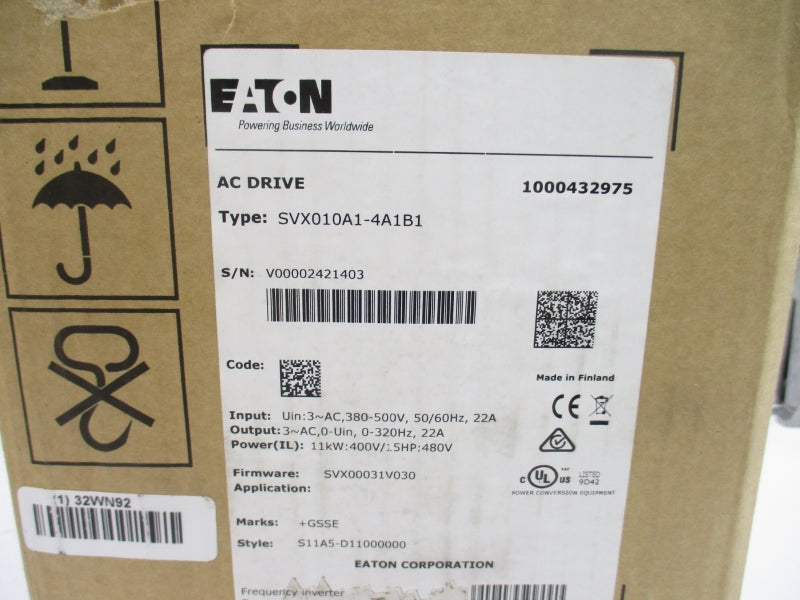 EATON SVX010A1-4A1B1 F/W SVX00031V030 380-500V 22A NSMP