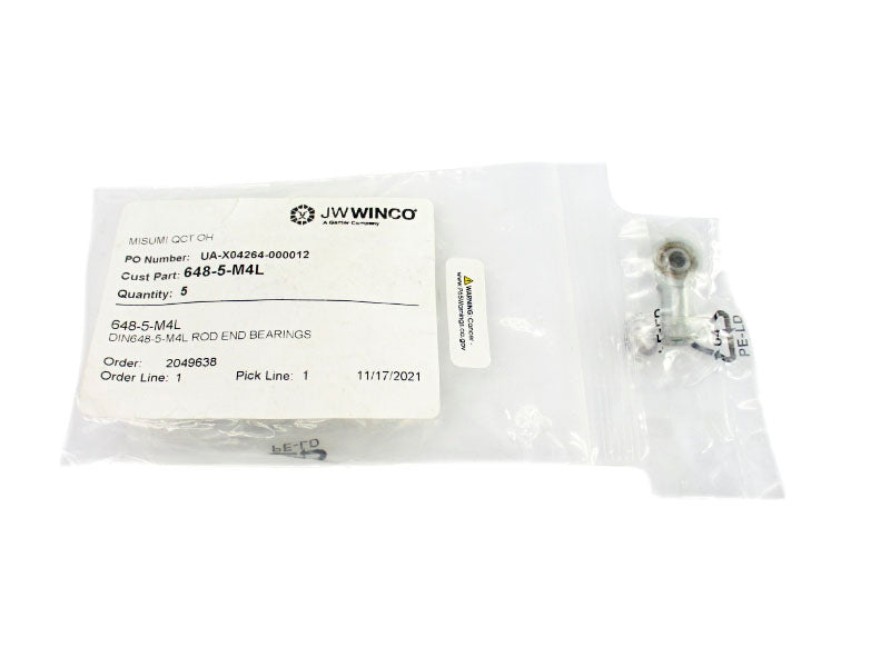 MISUMI 648-5-M4L (PKG OF 5) NSMP