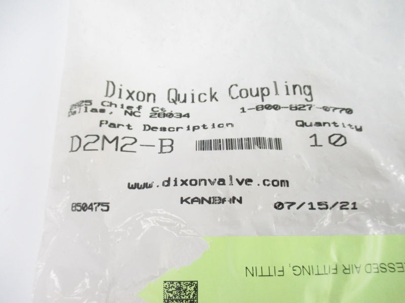 DIXON QUICK COUPLING D2M2-B (PKG OF 10) NSMP
