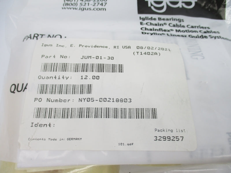 IGUS JUM-01-30 (PKG OF 12) NSMP