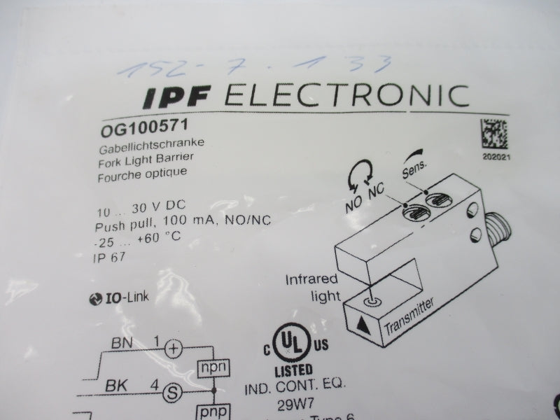 IPF ELECTRONIC OG100571 10-30VDC NSMP