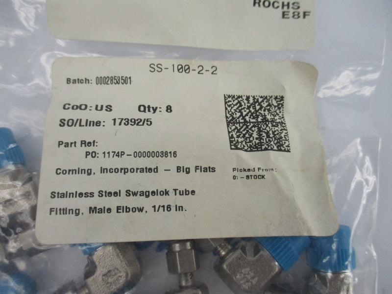 SWAGELOK SS-100-2-2 (PKG OF 8) NSMP