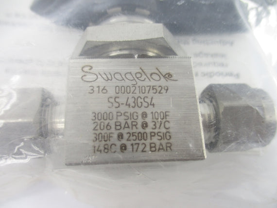 Robinet à Tournant Sphérique Swagelok SS-43GS4 - 206 Bar - Neuf Sous Emballage D'origine
