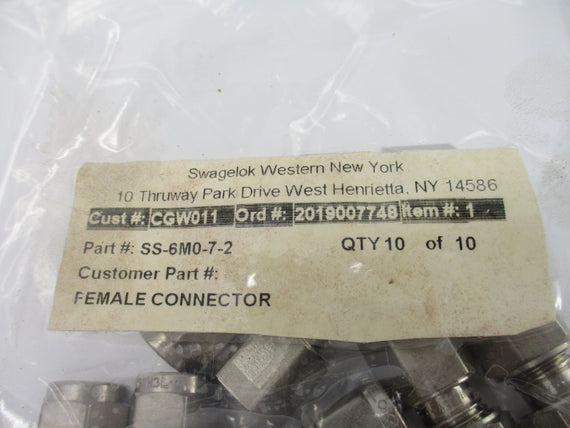 SWAGELOK SS-6M0-7-2 (PKG OF 10) NSMP