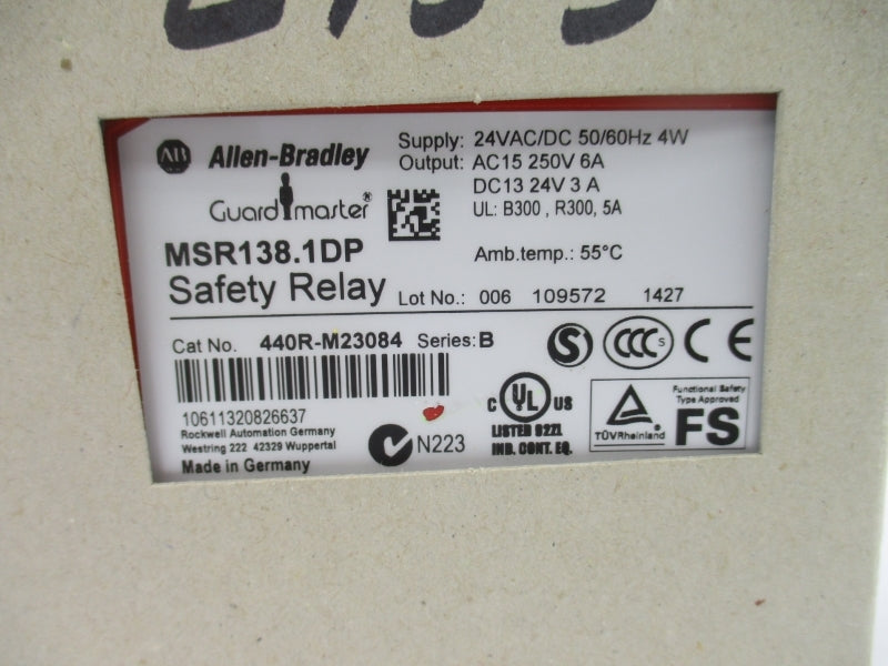 ALLEN BRADLEY 440R-M23084 MSR138.1DP SER. B 15-250V 6A NSMP