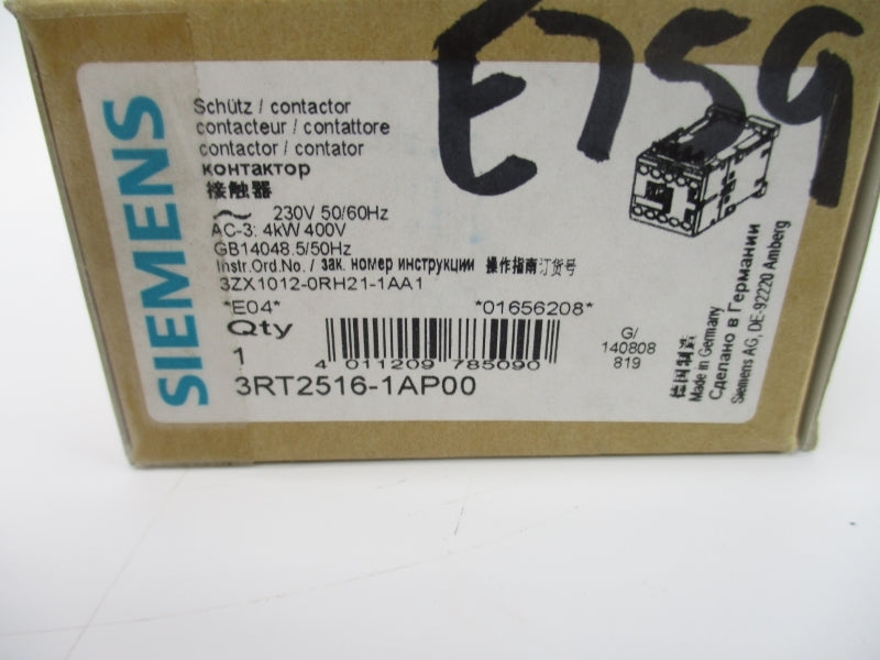SIEMENS 3RT2516-1AP00 230V 20A NSMP