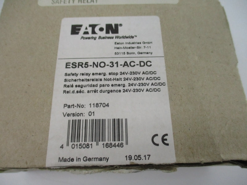 EATON ESR5-NO-31-AC-DC 118704 24-230VAC/DC 6A NSMP