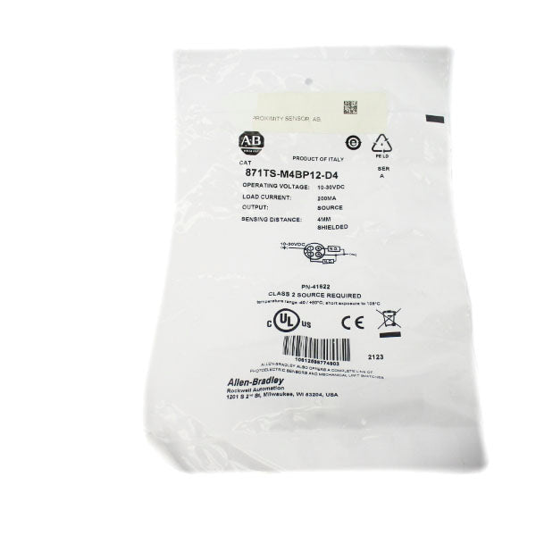 ALLEN BRADLEY 871TS-M4BP12-D4 SER. A 10-30VDC NSMP
