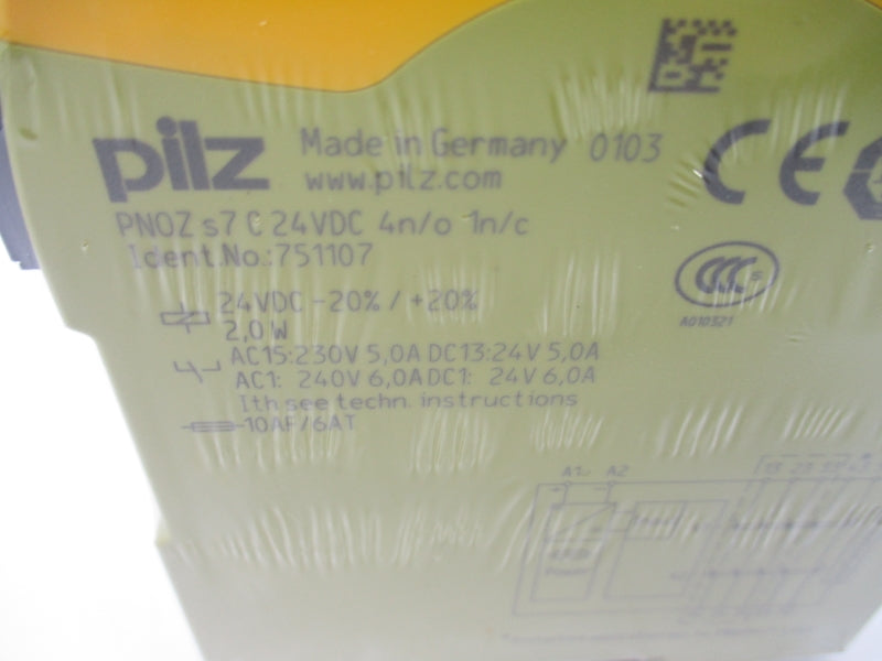 PILZ PNOZS7C24VDC4N/01N/C 751107 240VAC 6,0A NSMP