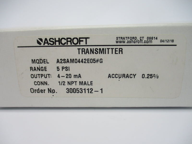 ASHCROFT A2SAM0442E05#G 5PSI NSMP