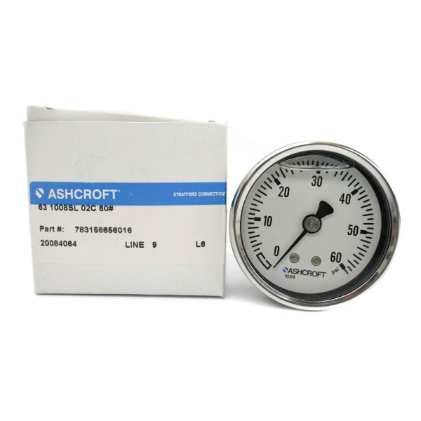 ASHCROFT 631008SL02C60# 783156656016 0-60PSI NSMP
