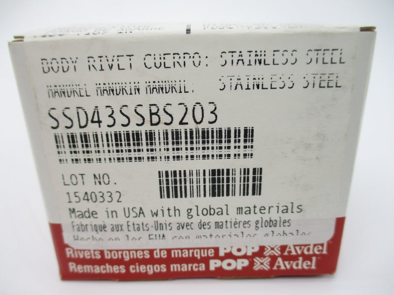 POP AVDEL SSD43SSBS203 (PKG OF 100) NSMP
