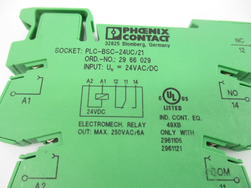 PHOENIX CONTACT PLC-BSC-24UC/21 2966029 24VAC/DC 6A (AS PICTURED) NSNP