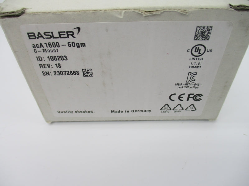 BASLER ACA1600-60GM 106203-18 NSMP
