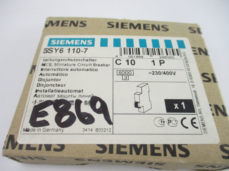 SIEMENS 5SY6110-7 230/400V 10A NSMP
