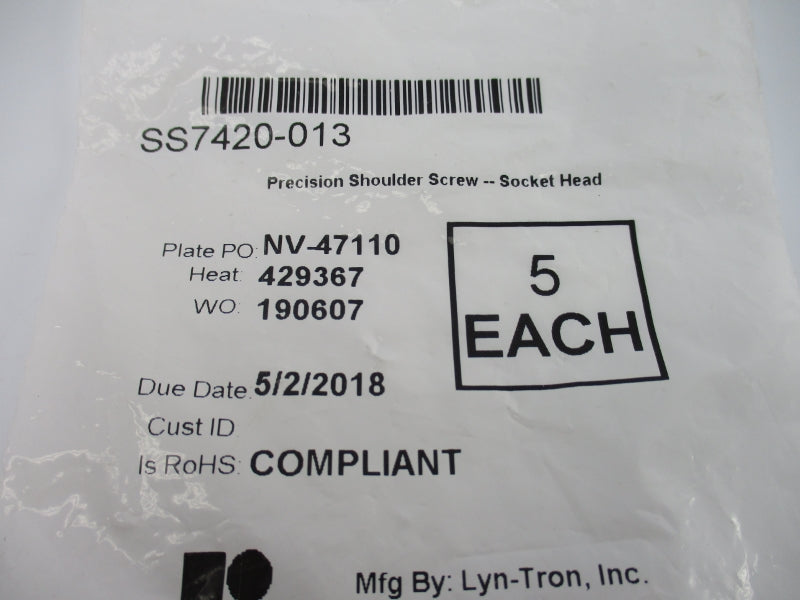 LYN-TRON SS7420-013 (PKG OF 5) NSMP