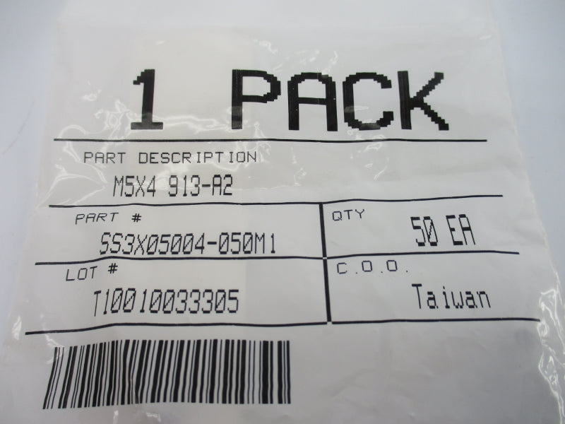 MCMASTER SS3X05004-050M1 (PKG OF 50) NSMP