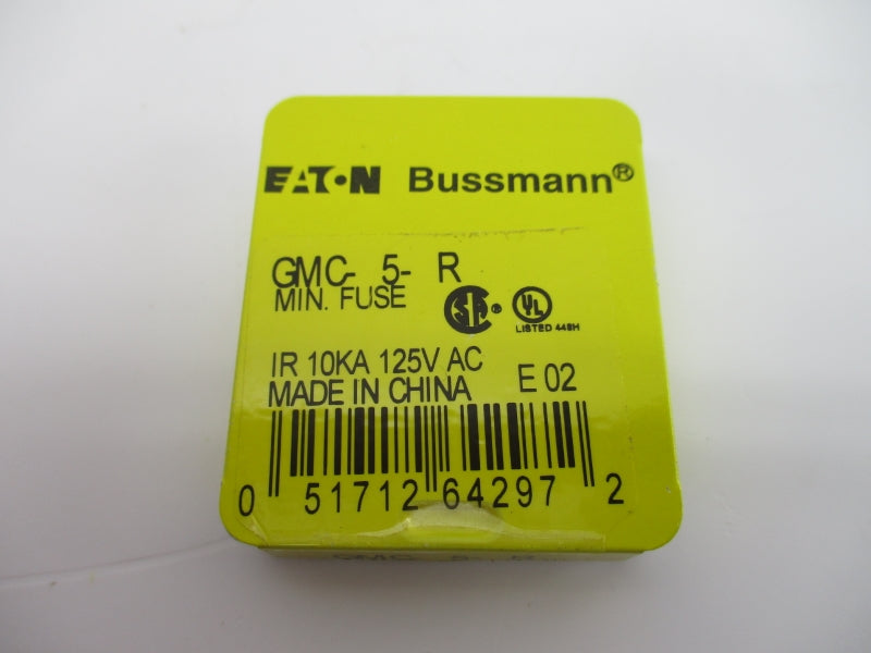 BUSSMANN GMC-5-R 125VAC 5A (PKG OF 5) NSMP