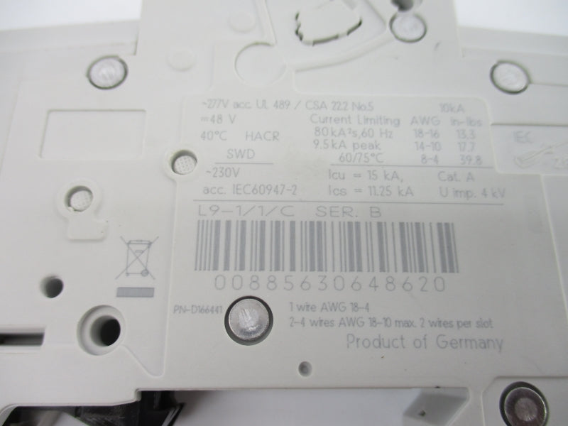 SPRECHER+SCHUH L9-1/1/C SER. B 277VAC 1A NSNP
