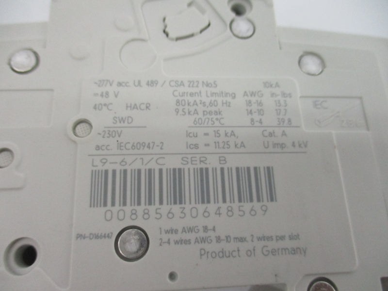 SPRECHER+SCHUH L9-6/1/C SER. B 277VAC 6A NSNP