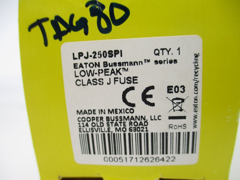 BUSSMANN LPJ-250SPI 600VAC 250A NSMP