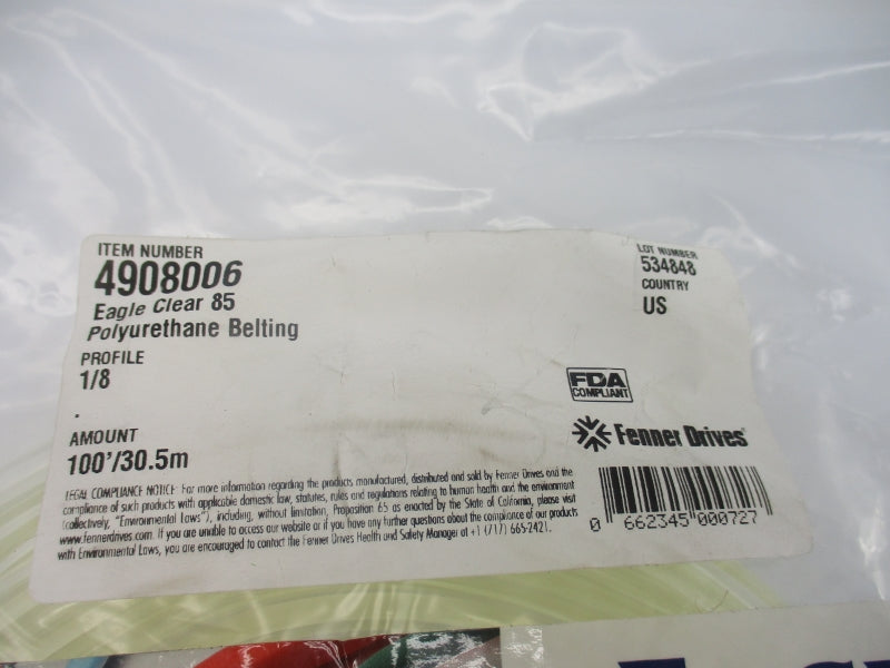 FENNER DRIVES 4908006 100'/30.5M NSMP