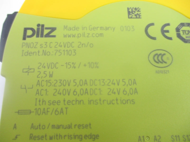 PILZ PNOZS3C24VDC2N/O 751103 24VDC 6.0A NSNP